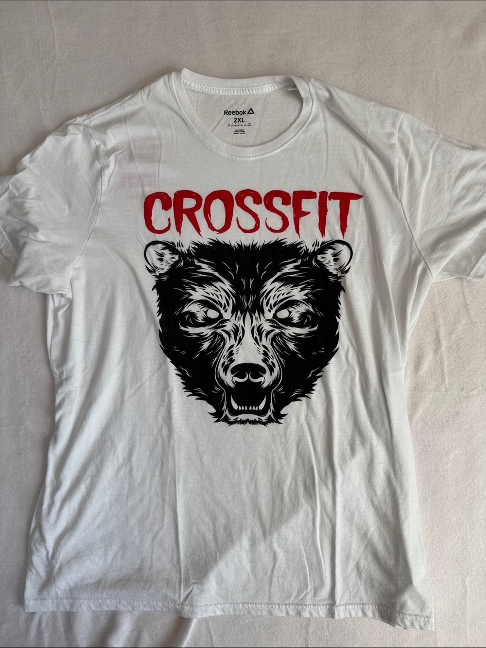 OG Reebok White Short-Sleeve CrossFit Bear Graphic Tee
